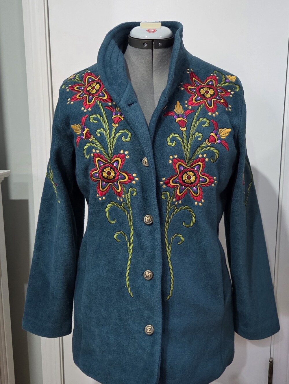 Bob Mackie Wearable Art Teal Lined Jacket - Teal